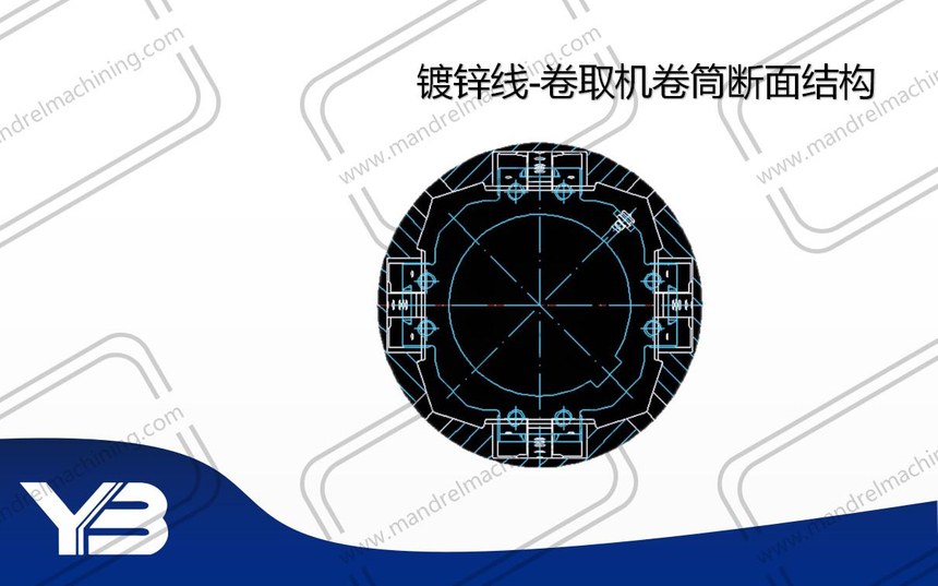 Section structure of galvanized line -recoiler mandrel 